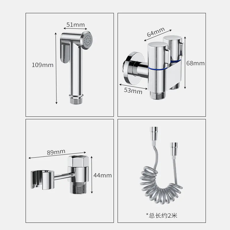 High Pressure Toilet Spray Gun Set with Brass Valve